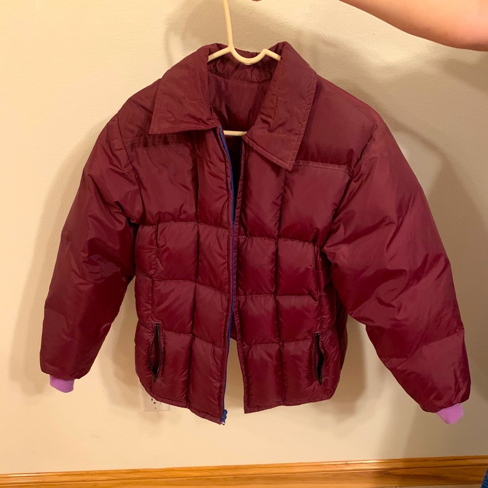 Vintage Maroon Colored Puffer Jacket